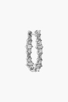 18K White Gold Diamond Rivulet Spread Inside Out Oval Hoops