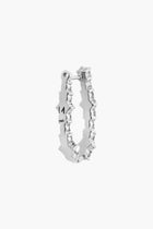 18K White Gold Diamond Rivulet Spread Inside Out Oval Hoops