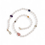 Ileana Makri White Agate Stripe Beaded Necklace (45cm)