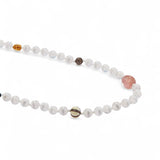 Ileana Makri White Agate Stripe Beaded Necklace (45cm)