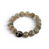 Ileana Makri Labradorite Beaded Bracelet with Black Enamel & Grey Diamonds