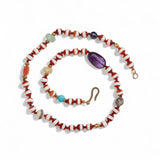 Ileana Makri Brown Agate Stripe Beaded Necklace (40cm)