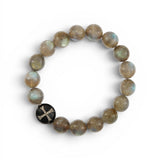Ileana Makri Labradorite Beaded Bracelet with Black Enamel & Grey Diamonds