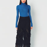 Lanvin Fringes Skirt in Wool and Polyamide