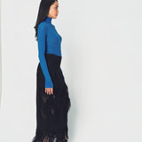 Lanvin Fringes Skirt in Wool and Polyamide