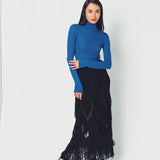Lanvin Fringes Skirt in Wool and Polyamide