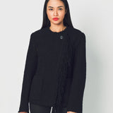 Lanvin Collarless Jacket in Silk, Wool and Polyamide