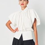 Lanvin Puffy Sleeves Top in Silk