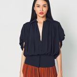 Lanvin Puffy Sleeves Top in Silk