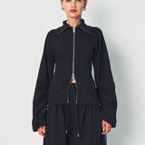 Lanvin Fitted Zipped Jacket in Cotton and Cashmere