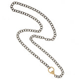 Ileana Makri Oxidized Sterling Chain with 14k Diamond Lock (50cm)