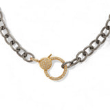 Ileana Makri Oxidized Sterling Chain with 14k Diamond Lock (50cm)