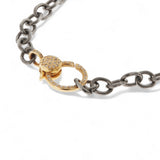 Ileana Makri Oxidized Sterling Chain with 14k Diamond Lock (50cm)