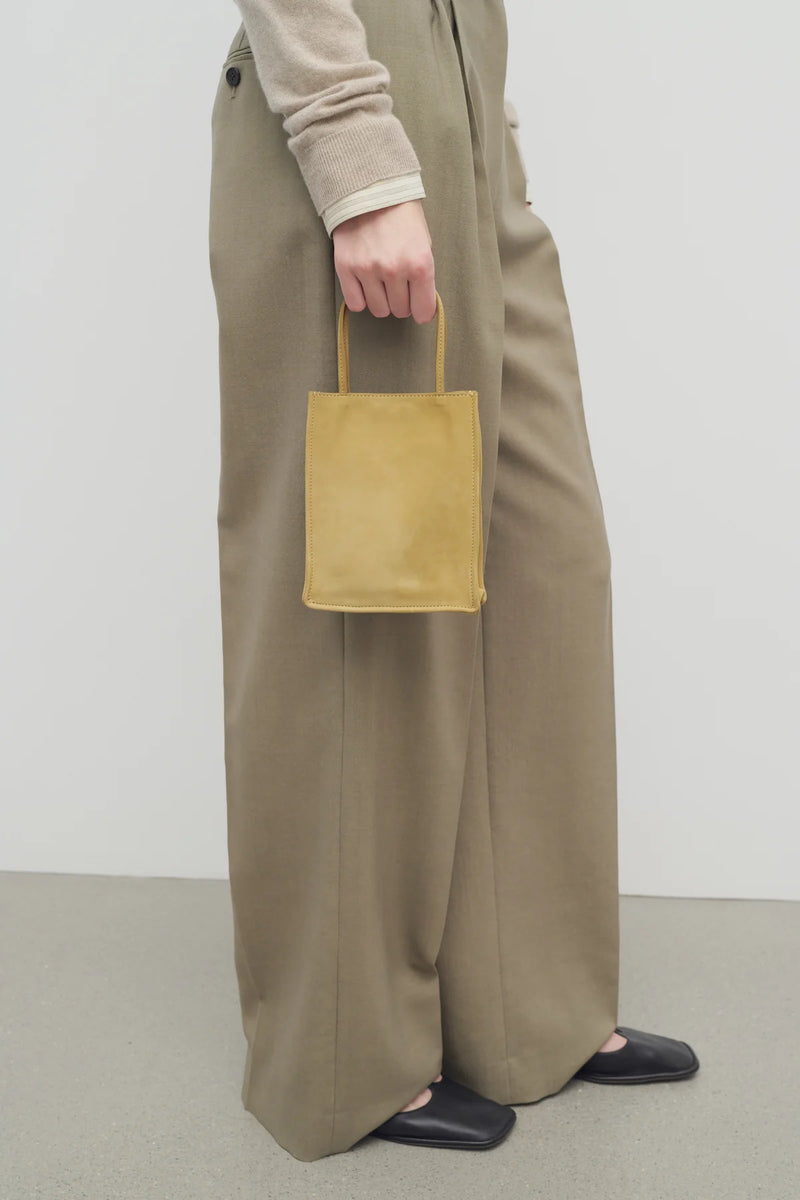 Small To Go Tote Bag in Nubuck - Mustard
