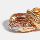 18K Tri-Color 12mm Rolling Bracelet