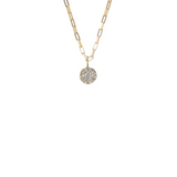 Ali Grace 14K Yellow Gold Petite Pave Diamond Round Charm