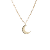 Ali Grace 14K Yellow Gold with 7 Diamonds Crescent Moon Charm