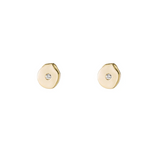 Ali Grace 14k Yellow Gold Button Studs with Diamonds