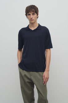 Mauro Top in Wool - Dark Navy