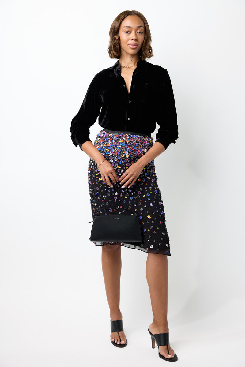 Velvet Button Down Blouse