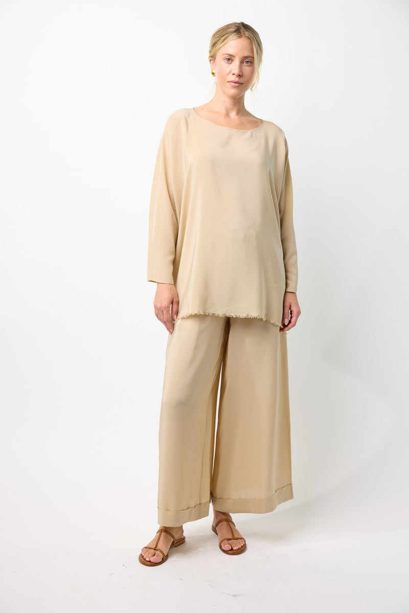 Silk Boatneck Blouse