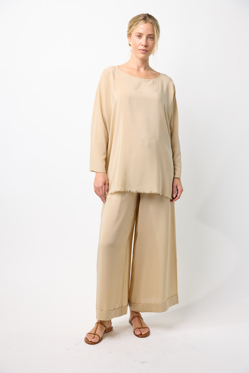 Silk Wide Leg Pants