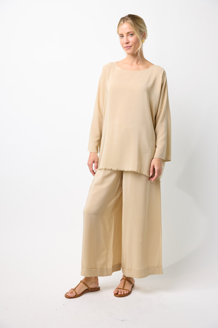 Silk Wide Leg Pants