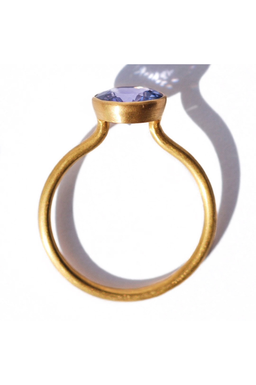 22K Yellow Gold Tanzanite Miniature Princess Ring