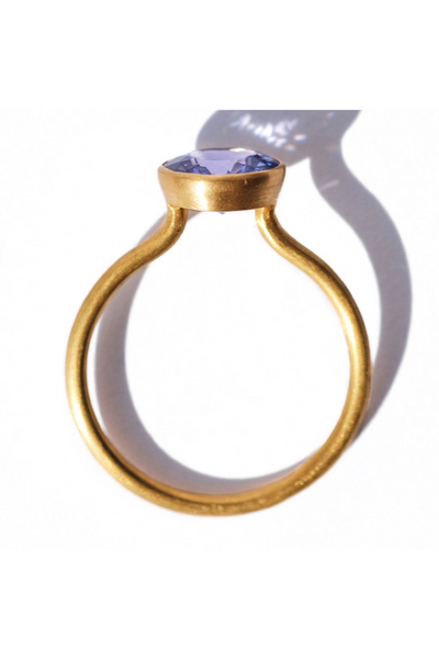 22K Yellow Gold Tanzanite Miniature Princess Ring
