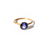 22K Yellow Gold Tanzanite Miniature Princess Ring