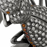 Ileana Makri 18K Oxidized Gold Ground Beetle Ring with Diamonds
