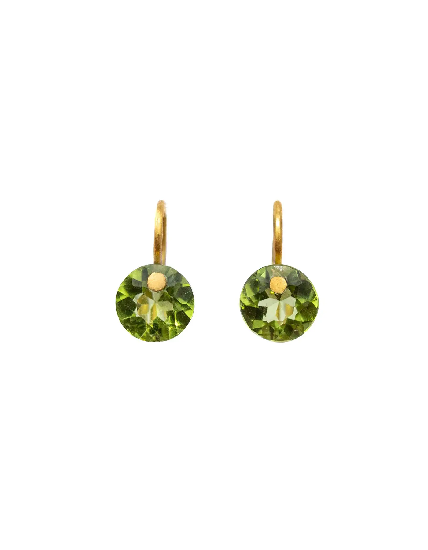 22K Yellow Gold Brilliant Periodot Earrings