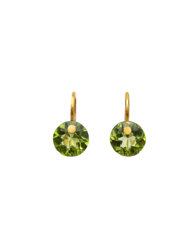 22K Yellow Gold Brilliant Periodot Earrings