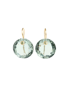 22K Yellow Gold Green Quartz and Apatite XL Gem Earrings