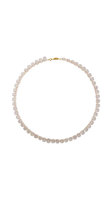 20K Yellow Gold 17" Rose Quartz Collar Necklace