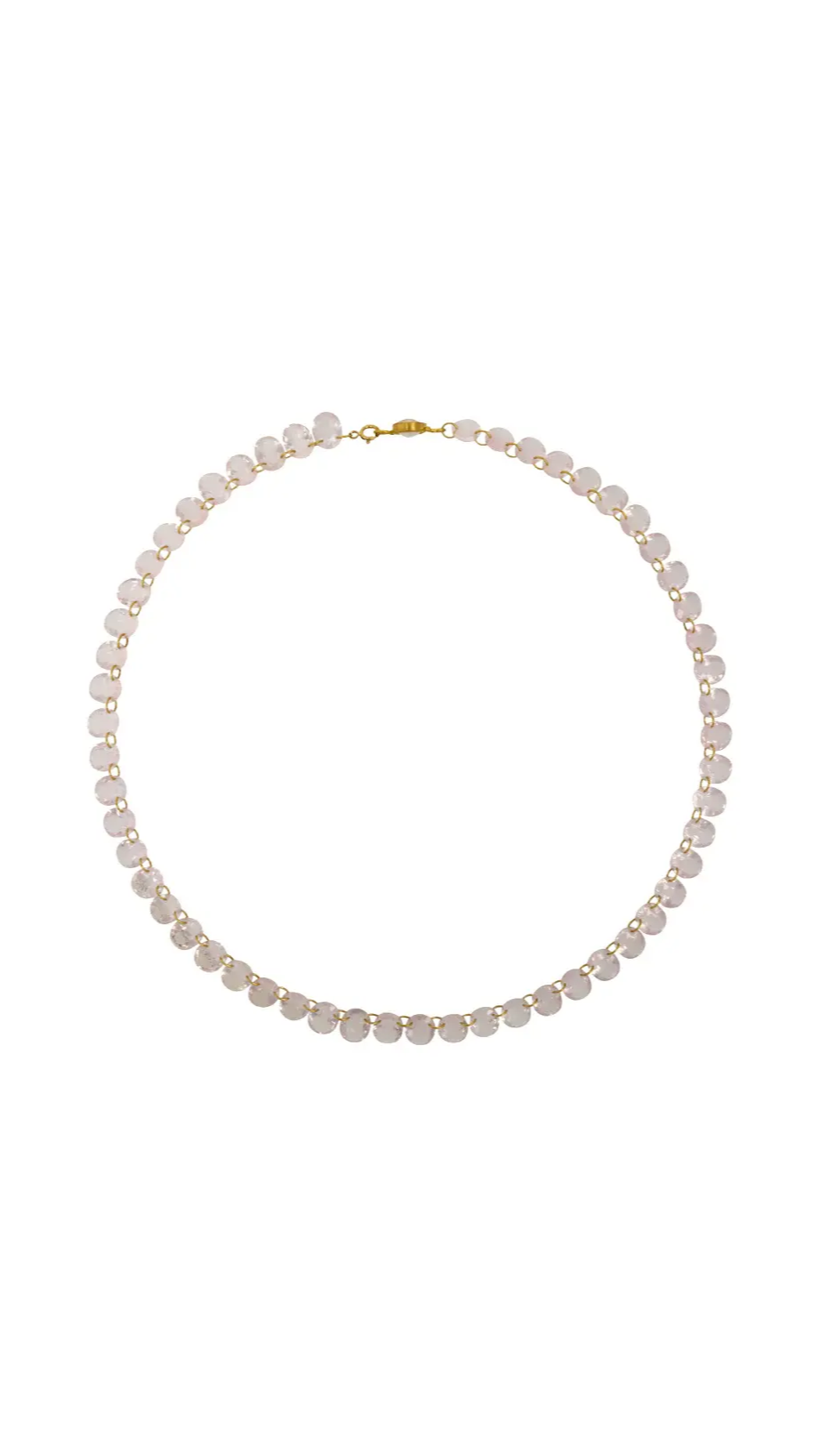 20K Yellow Gold 17" Rose Quartz Collar Necklace