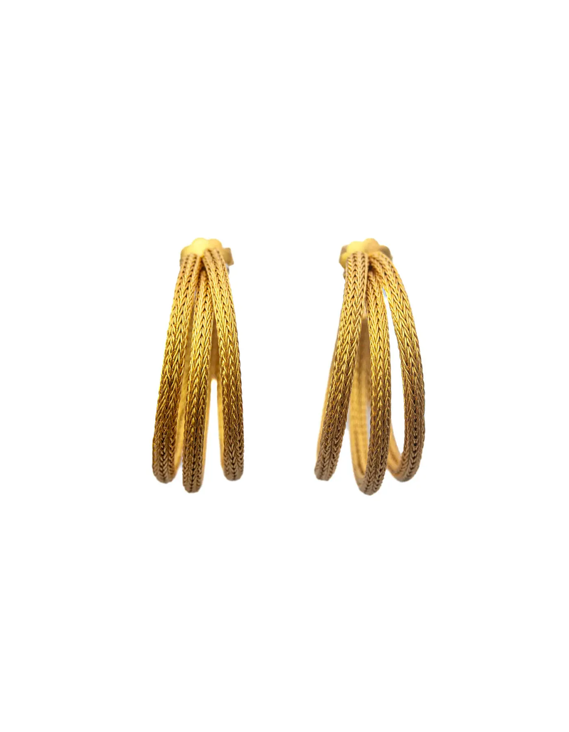 22K Yellow Gold Serafa Triple Hoops