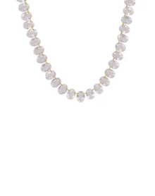 20K Yellow Gold 17" Rose Quartz Collar Necklace