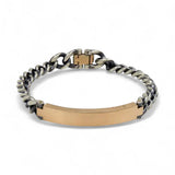 Hum Jewelry Tokyo 925 Silver and 10K Yellow Gold ID Bracelet