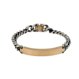925 Silver and 10K Yellow Gold ID Bracelet