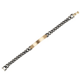 925 Silver and 10K Yellow Gold ID Bracelet