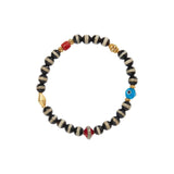 Black Agate Stripe Beaded Bracelet
