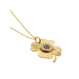 Ileana Makri 18K Yellow Gold Lucky Clover Eye Pendant