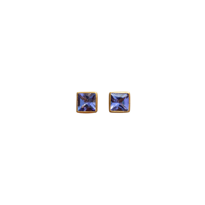 22K Yellow Gold Tanzanite Venezia Studs