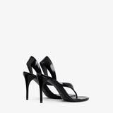 Azzedine Alaia Black Infradito Sandals in Leather