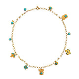 Marie-Hélène De Taillac 22K Yellow Gold 18" Turquoise Charm Necklace