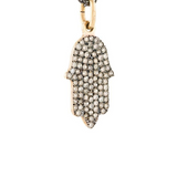 Ileana Makri 18K Pink Gold Pave Diamond Fatima Hand Pendant
