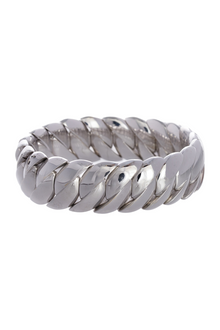 18K White Gold Stretch Wave Bracelet