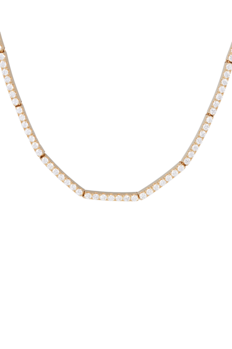 18K Yellow Gold 15" Diamond Lyra Necklace