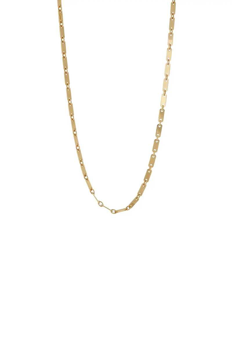 18K Yellow Gold 27" Tab Chain Necklace